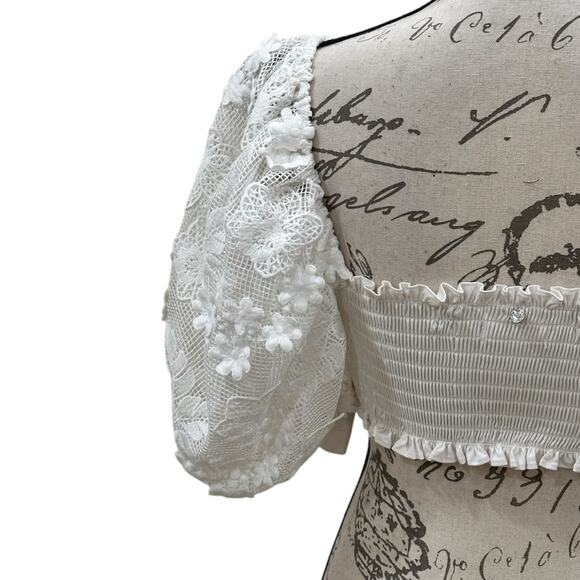 For Love & Lemons Appliqué Lace Crop Top - Picture 5 of 9